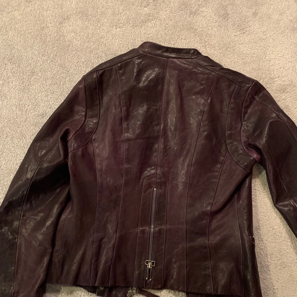 Danier Leather Jacket- Colour: Eggplant - Picture 4 of 5
